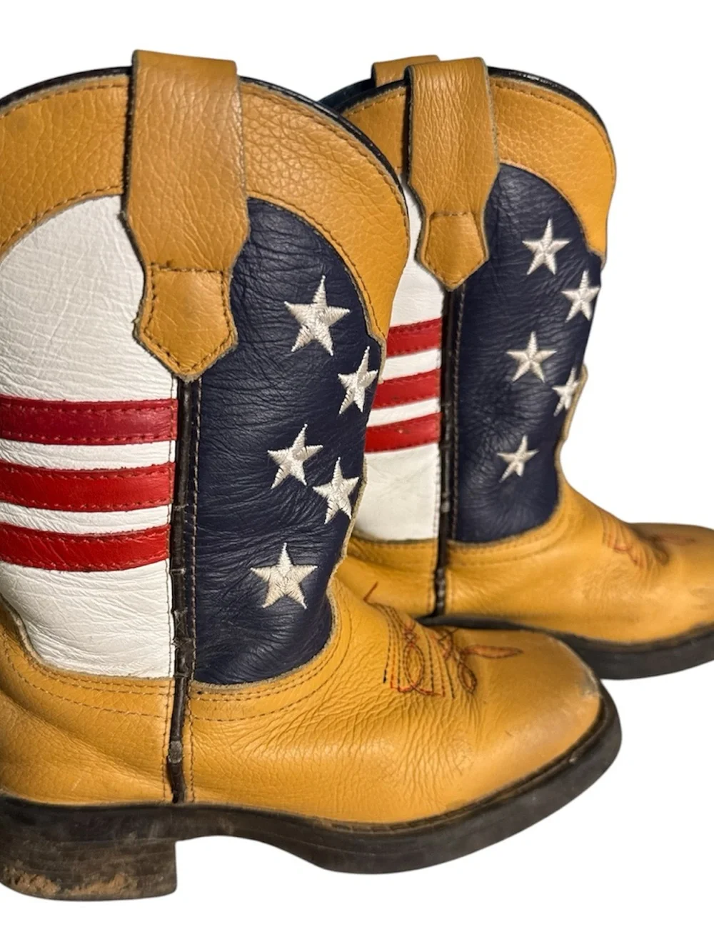 J.B. Dillon kids' American flag leather western boots Kids Size 10.5